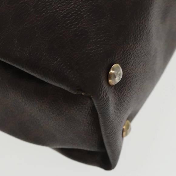 CELINE Macadam Canvas Hand Bag PVC Leather Brown Gold Auth 101152 - Picture 15 of 16